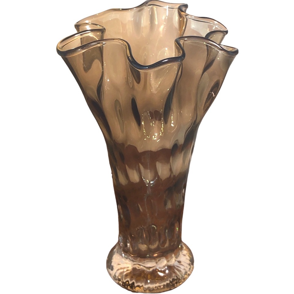 Beautiful Crystal Glass Vase With Smokey Hues